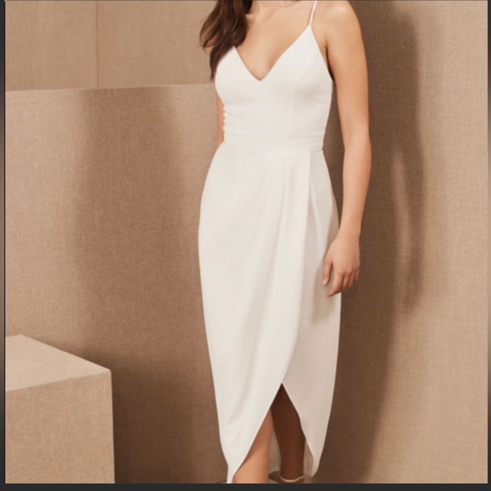 White formal high low dress